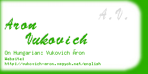 aron vukovich business card